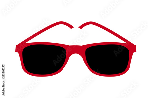red sunglasses icon. vector illustration