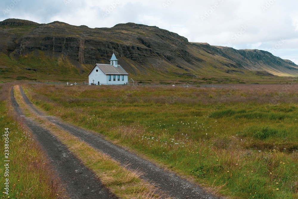 Scandinavian style church in Iceland 