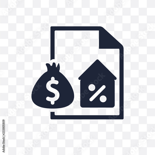 Mortgage transparent icon. Mortgage symbol design from Insurance collection. Simple element vector illustration. Can be used in web and mobile.
