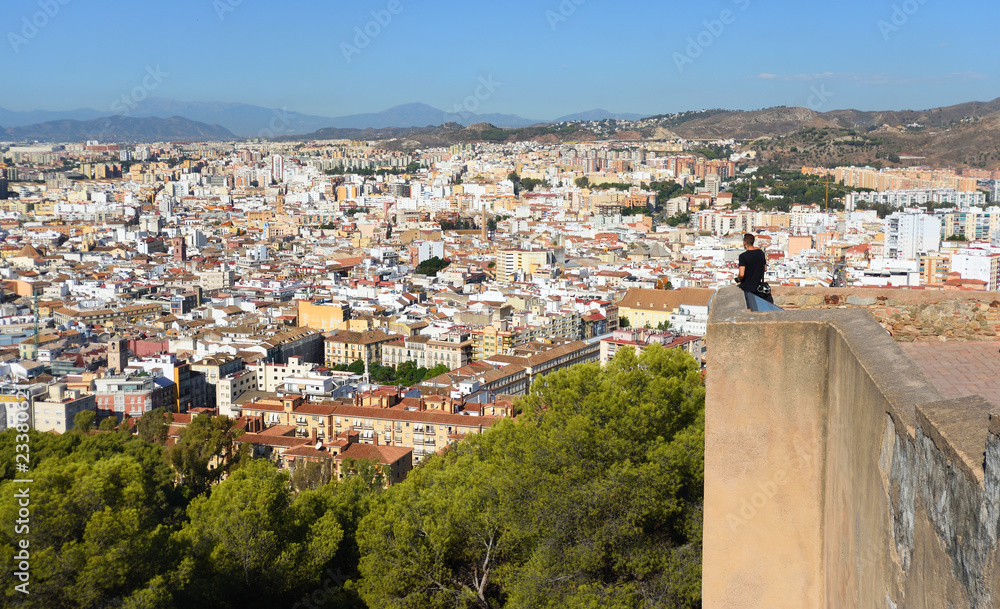 View of Malaga Andalucia Spain from Castle 