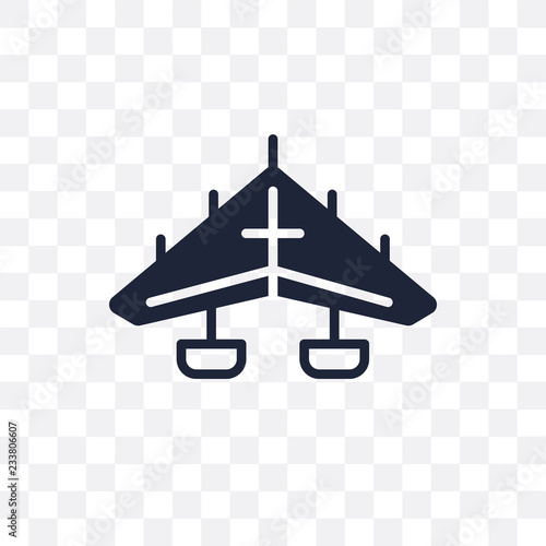 hang glider transparent icon. hang glider symbol design from Transportation collection. Simple element vector illustration. Can be used in web and mobile.