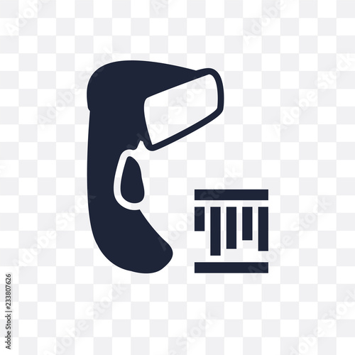 Barcode scanner transparent icon. Barcode scanner symbol design from Electronic devices collection. Simple element vector illustration. Can be used in web and mobile.