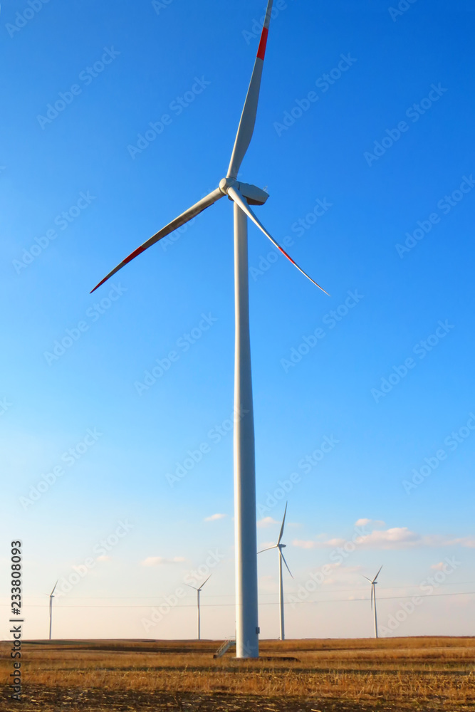 Wind turbines producing clean renewable energy  