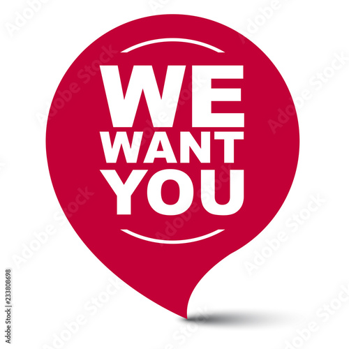 red vector banner we want you