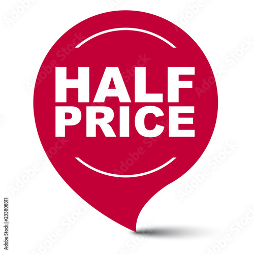red vector banner half price