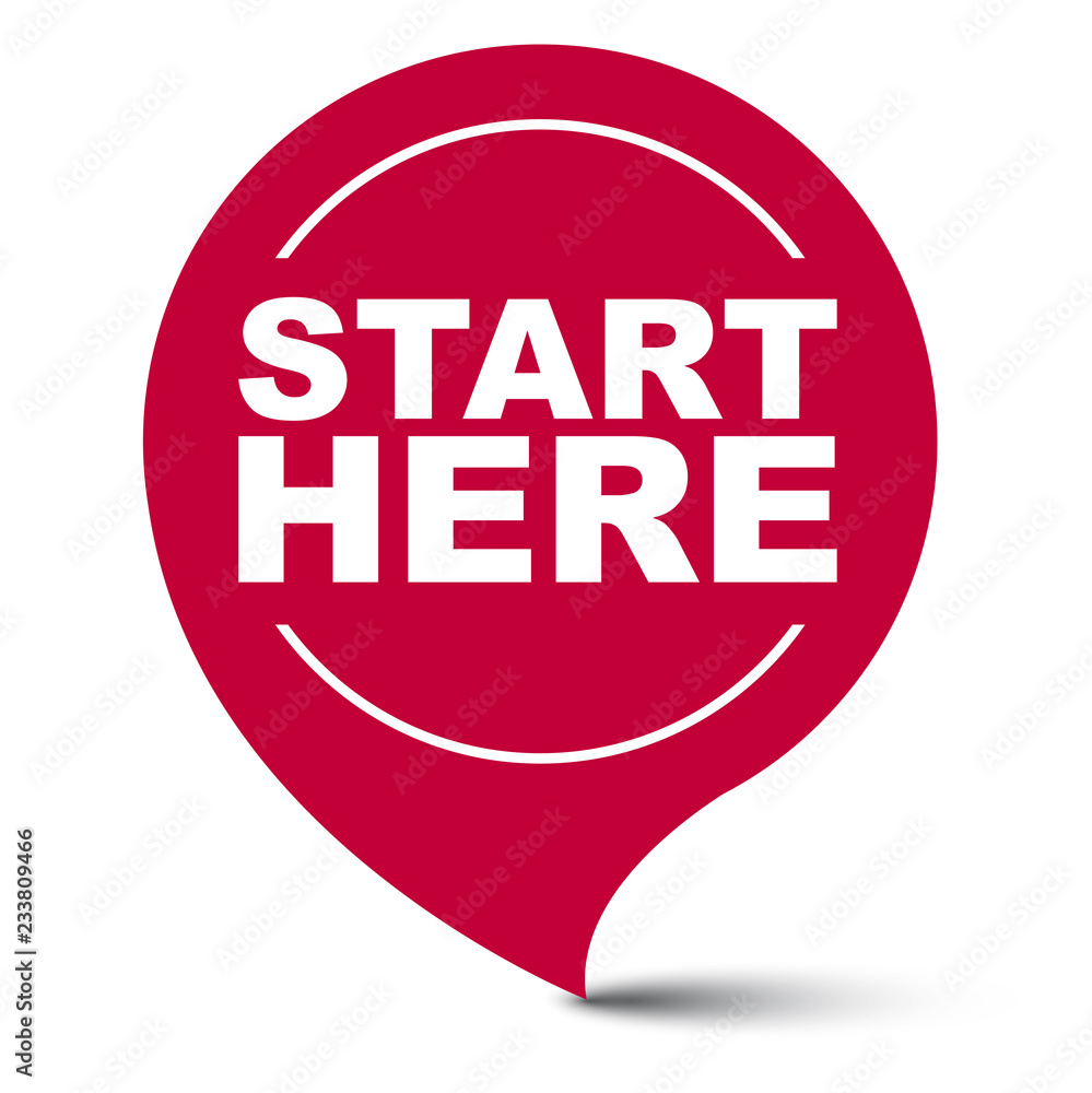 red vector banner start here red vector banner start here