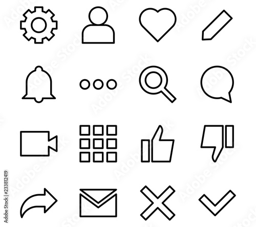 Interface line icons for web and mobile app