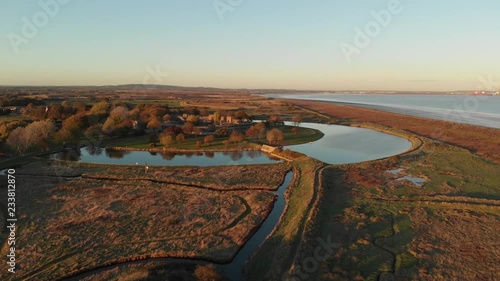 A panoramic view of the Coalhouse Fort at sunset photo