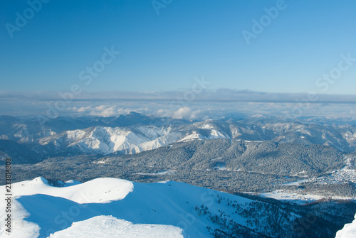 Winter landscape in the mountains