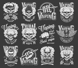 Vintage vaping logotypes collection