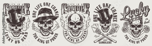 Vintage gambling labels set