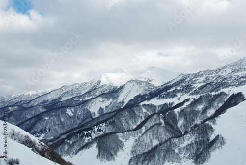 Winter landscape in the mountains