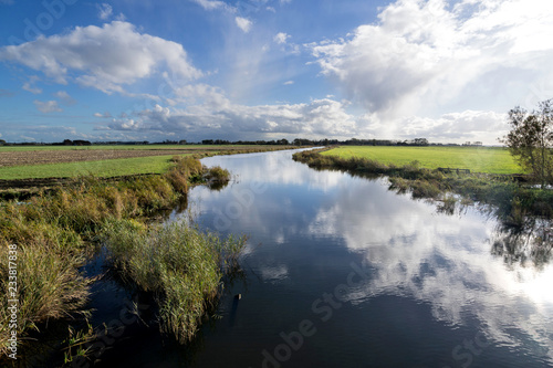 Vászonkép Dutch polder landscape in the province of Friesland