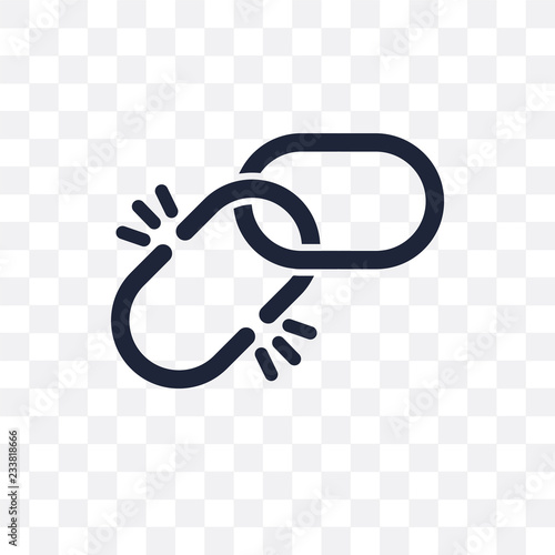 Broken link transparent icon. Broken link symbol design from SEO collection.