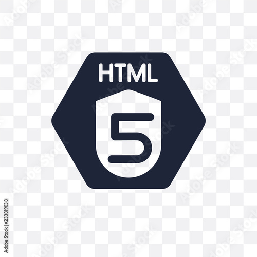 Html5 transparent icon. Html5 symbol design from Programming collection.