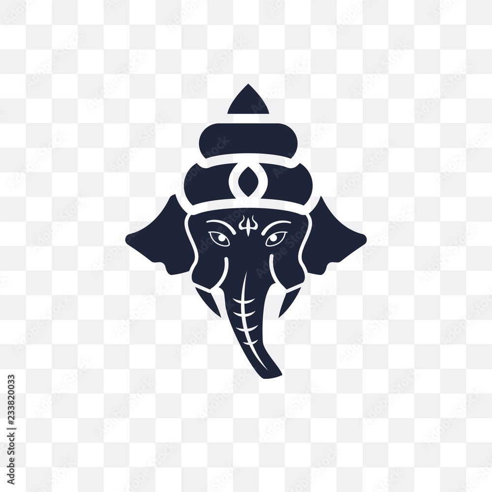 Fototapeta premium Ganesha transparent icon. Ganesha symbol design from Religion collection.