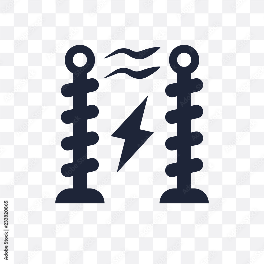 Tesla coil transparent icon. Tesla coil symbol design from Science  collection. Stock Vector