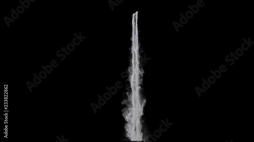 waterfall texture seamless loop, 4k, isolated on black with alpha and separate foam layer