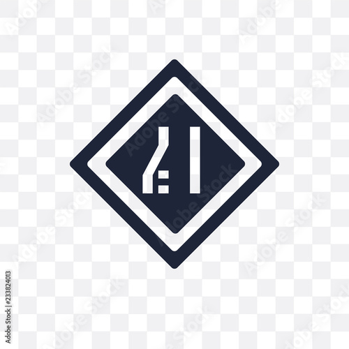 Free Download Narrow lane sign transparent icon. Narrow lane sign symbol design from Traffic signs collection. - GFXLoad
