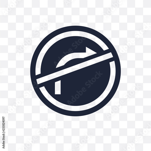 No turn right sign transparent icon. No turn right sign symbol design from Traffic signs collection.