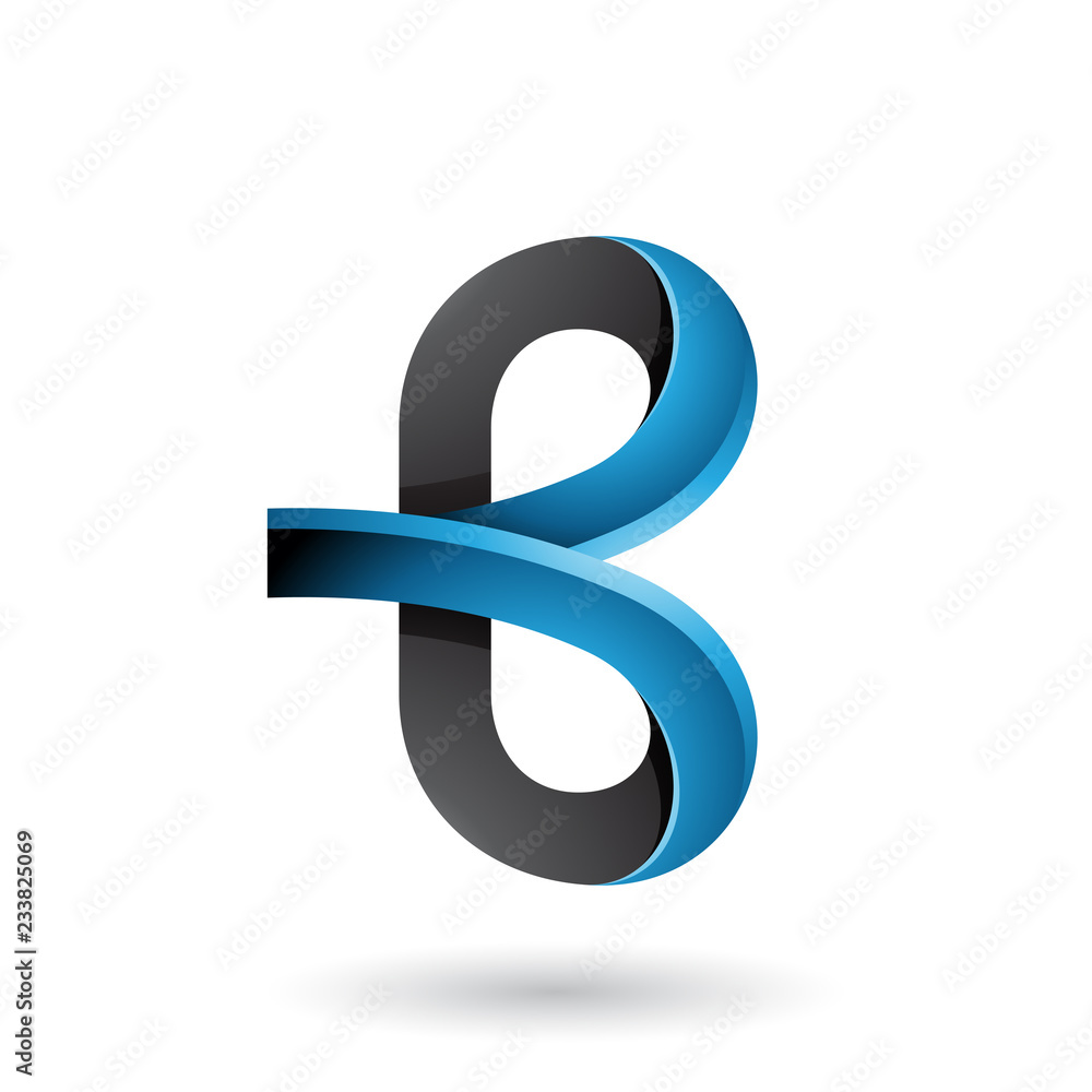 Black and Blue Bold Curvy Letter B Vector Illustration Black and Blue Bold Curvy Letter B Vector Illustration