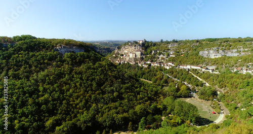 French village in aerial view, Rocamadour France