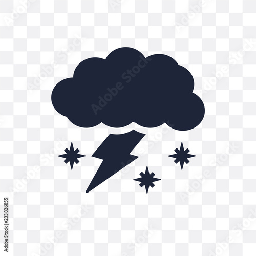 Thundersnow transparent icon. Thundersnow symbol design from Weather collection. photo