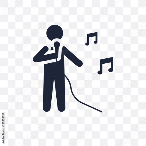 Singing transparent icon. Singing symbol design from Activity and Hobbies collection.