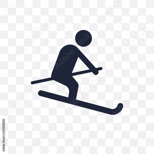 Skiing transparent icon. Skiing symbol design from Activity and Hobbies collection.