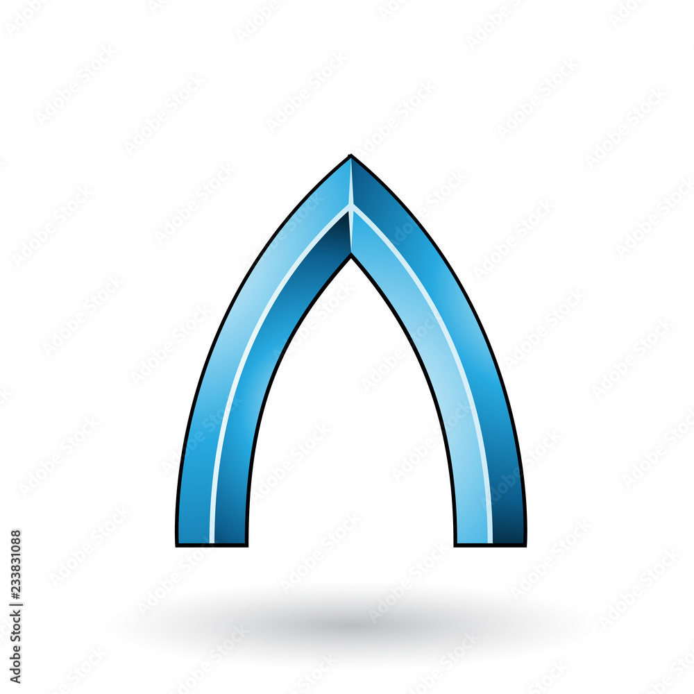 Blue Glossy Embossed Letter A with a Dark Stroke Vector Illustration Blue Glossy Embossed Letter A with a Dark Stroke Vector Illustration