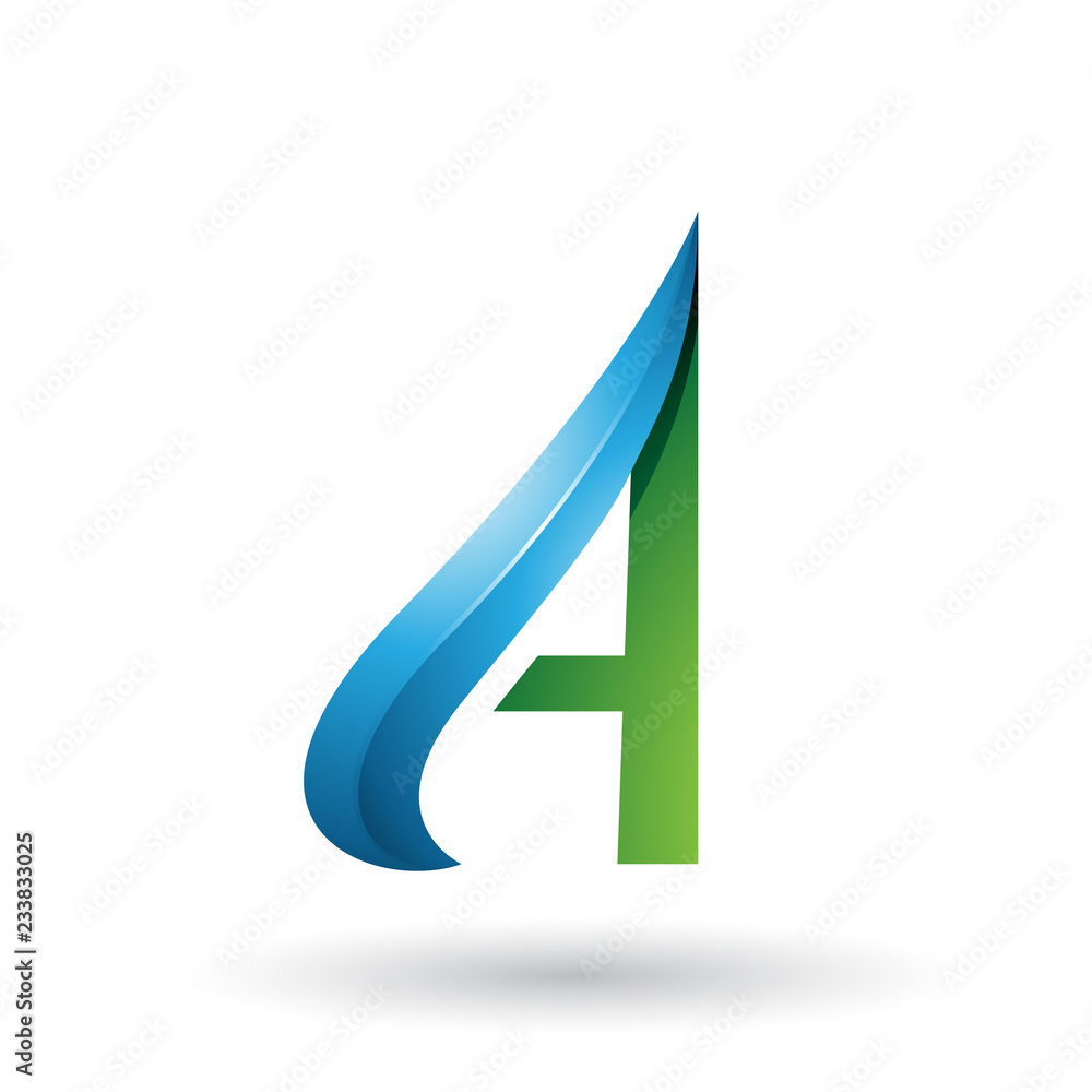 Green and Blue Embossed Arrow-like Letter A Vector Illustration Green and Blue Embossed Arrow-like Letter A Vector Illustration