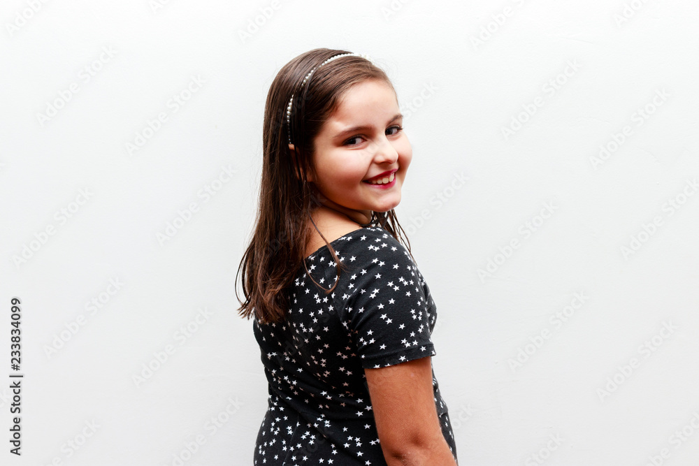portrait of caucasian toddler girl with white background portrait of caucasian toddler girl with white background