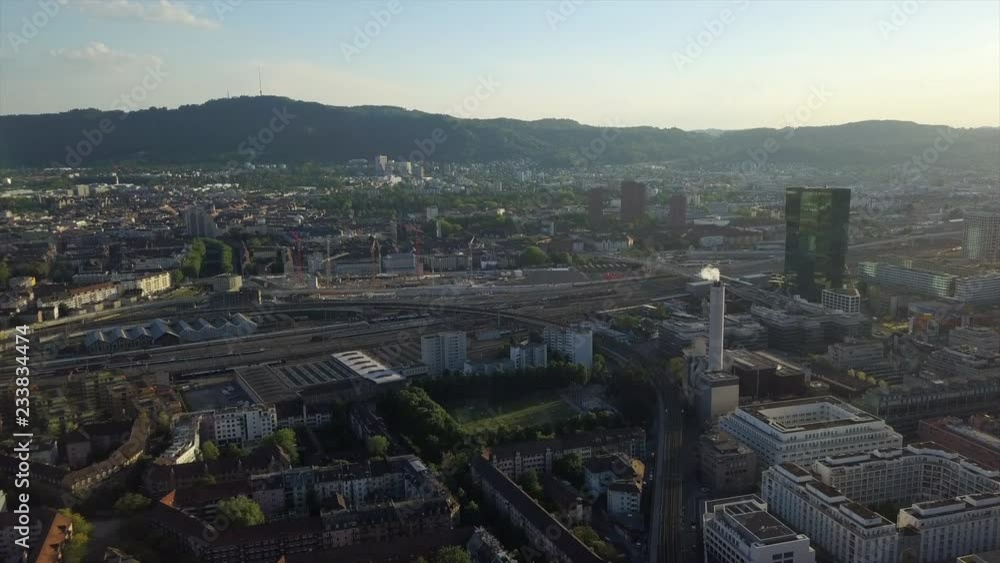 sunny day zurich city train station railways aerial panorama 4k switzerland
sunny day zurich city train station railways aerial panorama 4k switzerland