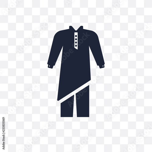 Kurta transparent icon. Kurta symbol design from Clothes collection.