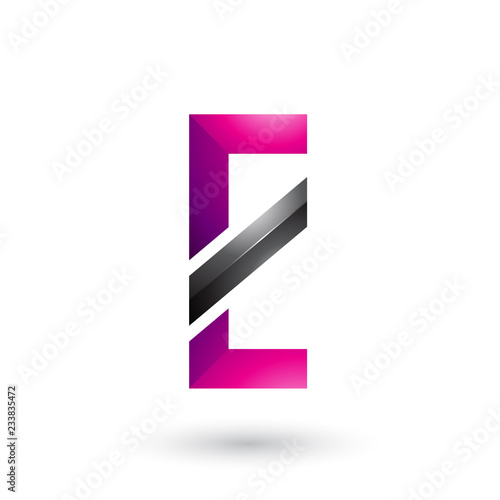Free Download Magenta and Black Letter E with a Diagonal Line Vector Illustration - GFXLoad