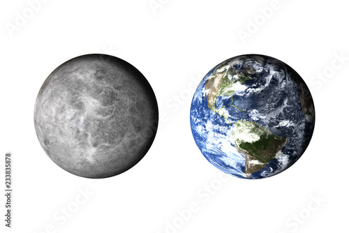 Planet earth. Now and before. Climat concept models. Elements of this image furnished by NASA.