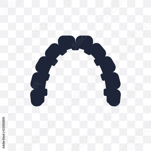 Lingual braces transparent icon. Lingual braces symbol design from Dentist collection.