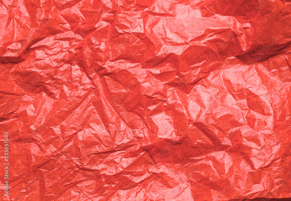 Fototapeta premium Pink red crumpled paper abstract background