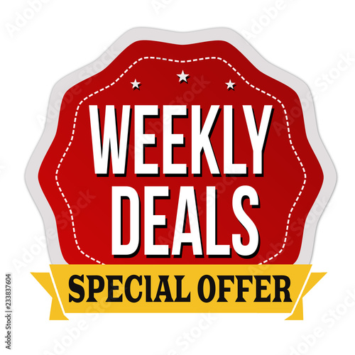 Weekly deals label or sticker
