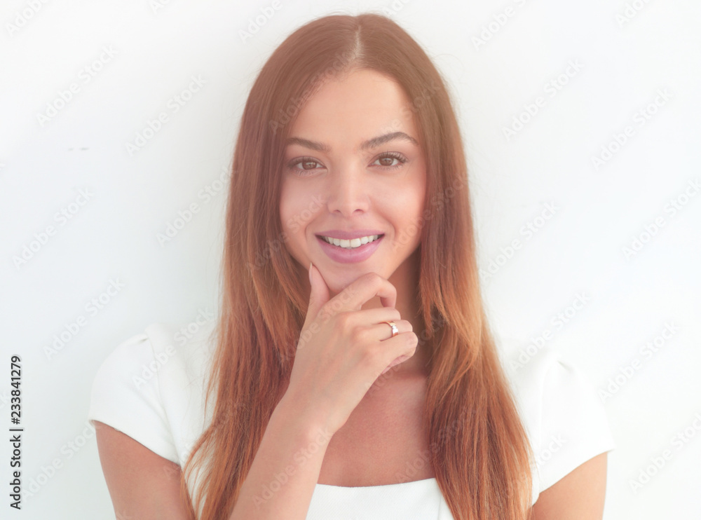 Portrait of successful business woman on white. Portrait of successful business woman on white.