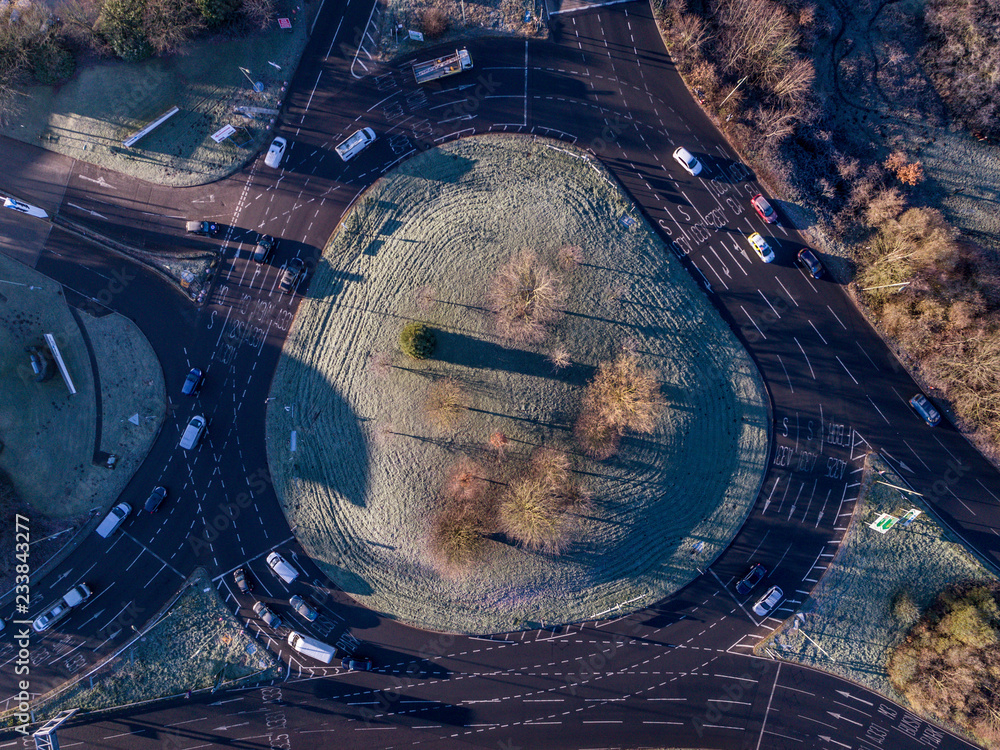 Aerial View of a Roundabout
