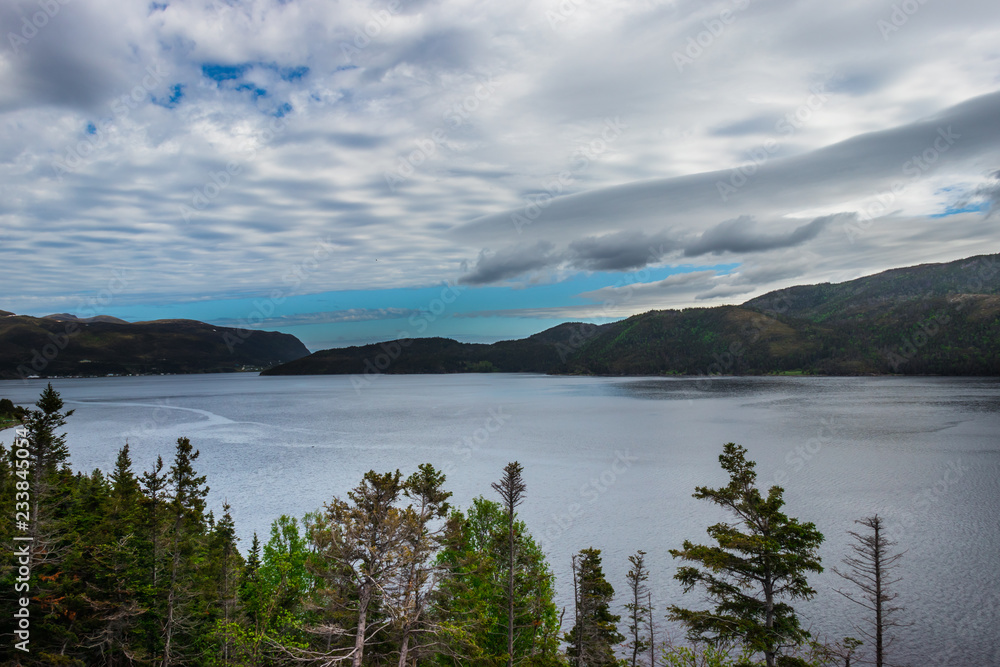 Clouds add to the Gros Morne scene