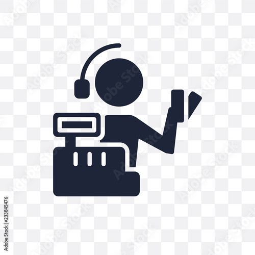 Cashier transparent icon. Cashier symbol design from Professions collection.