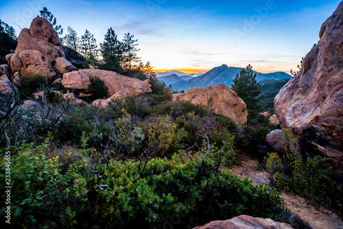 Boulder in the famous Rock Garden in the mountains above Santa Barbara, California.  