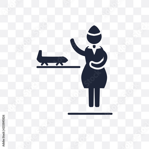 stewardess transparent icon. stewardess symbol design from Professions collection.
