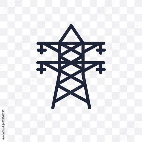 Transmission tower transparent icon. Transmission tower symbol design from Industry collection.