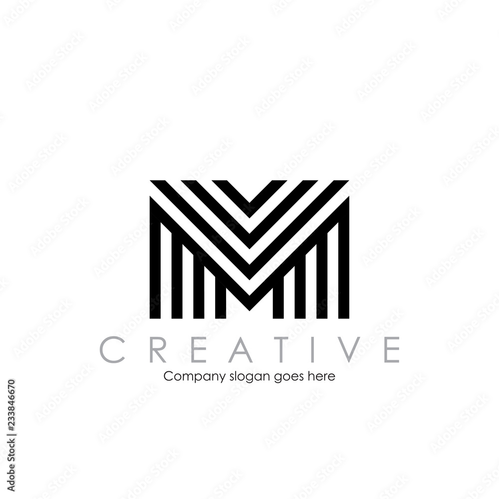Line art letter M VM MV Logo inspiration Line art letter M VM MV Logo inspiration