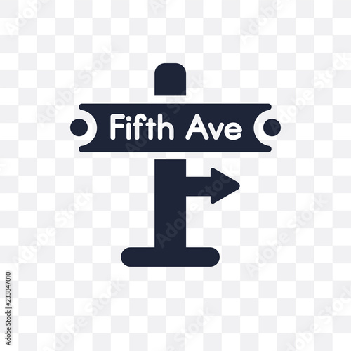 Fifth avenue transparent icon. Fifth avenue symbol design from United states of america collection.