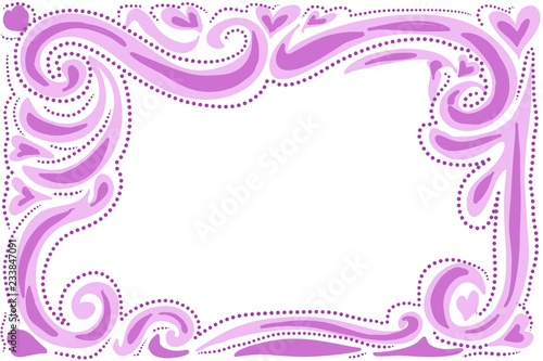 swirl, retro, han drawn dots  flourish border frame design 60's, 70's style