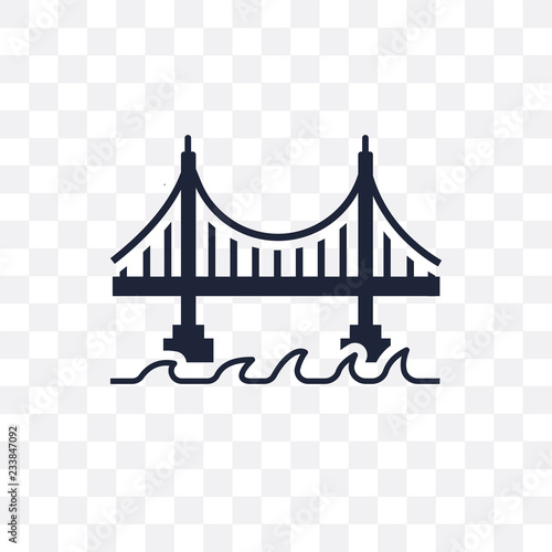 Golden gate transparent icon. Golden gate symbol design from United states of america collection.